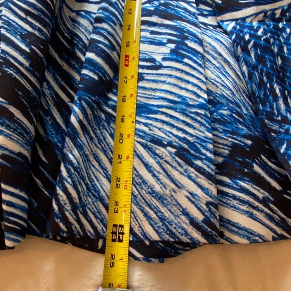 Milly Scribble Print full a-line  Midi Culotte Skirt Blue-White 33411 - Picture 7 of 12